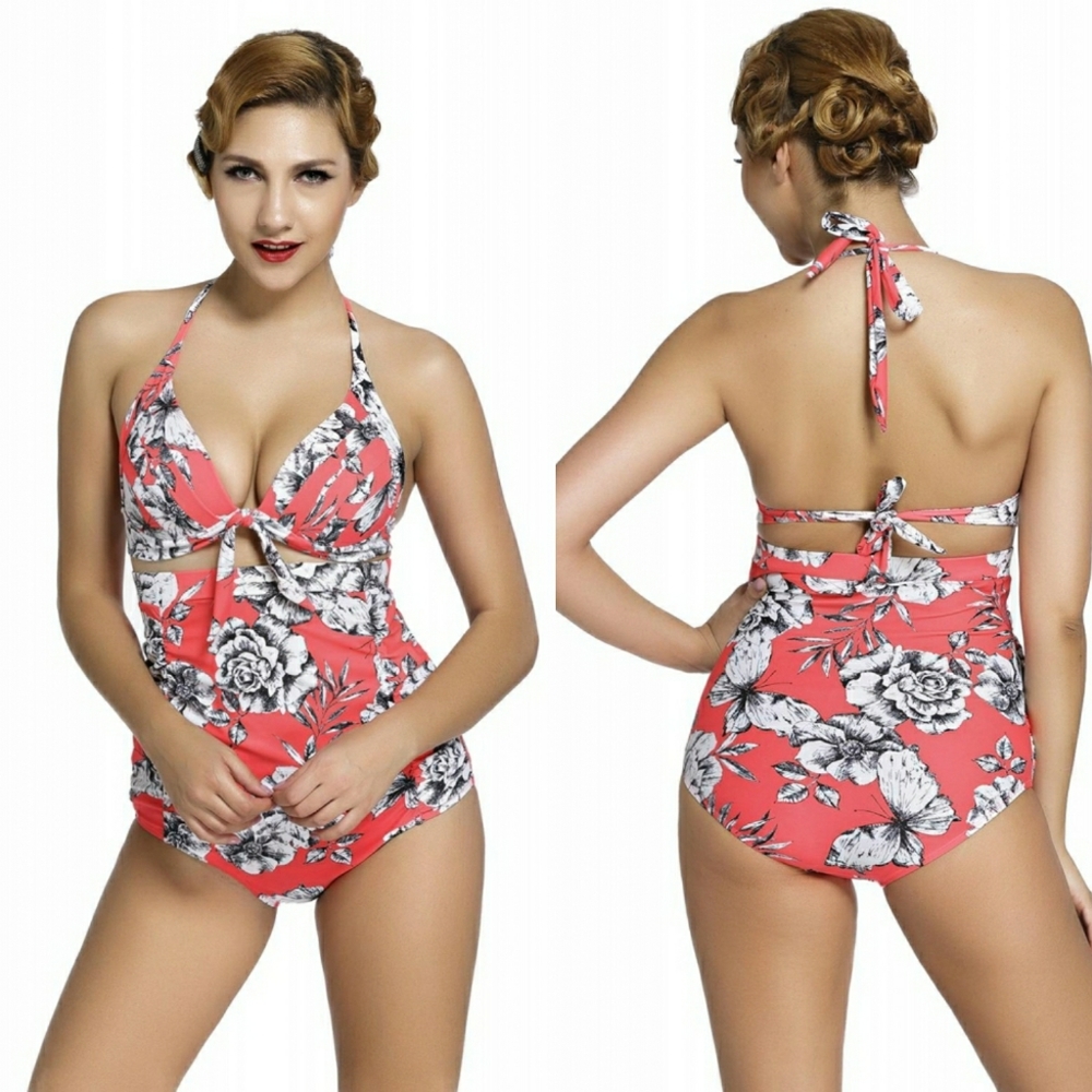 🔆High Waisted Retro Style Swimsuit